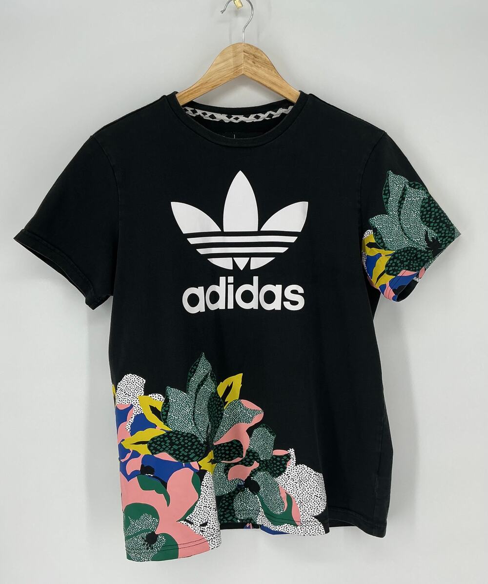 Adidas Originals x HER Studio London Floral T Shirt Womens M Black Trefoil